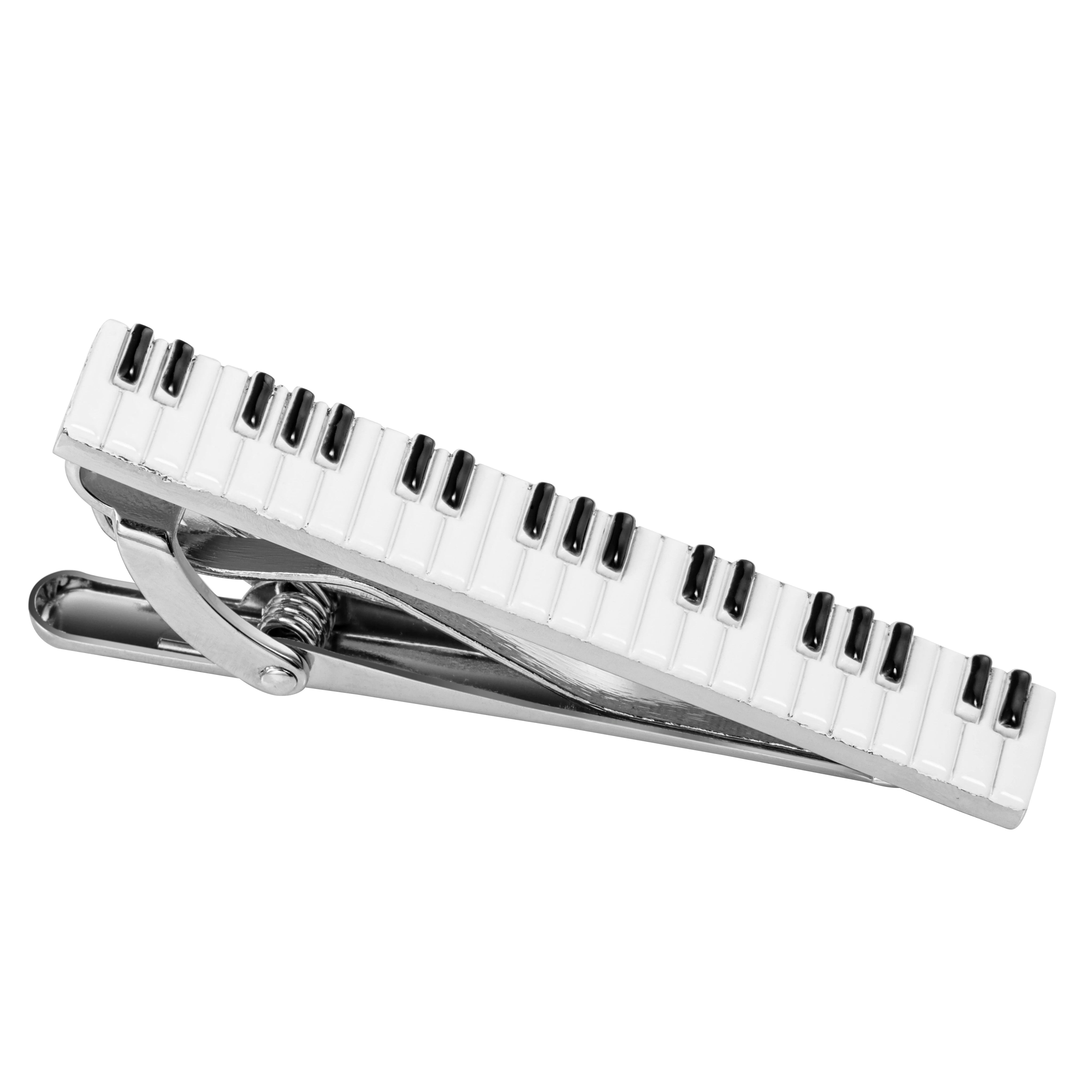 Music Theme Tie Clip Set (Piano/Saxophone/Violin)2.2 Inch Metal Tie Bar for Men Art Fashion Business Party Gentleman Accessories