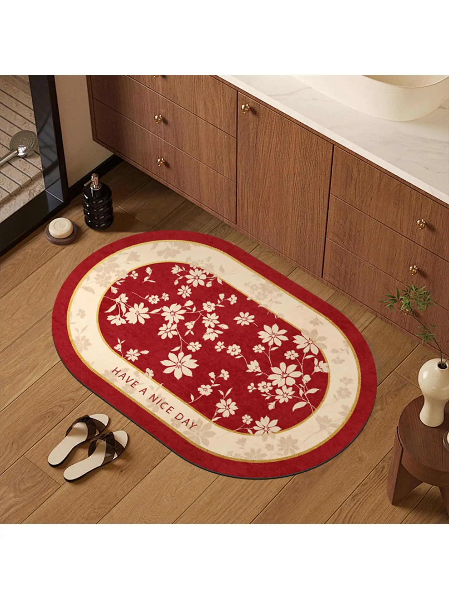 

Новый коврик для ванной в китайском стиле: впитывающий, противоскользящий, для входа в ванную комнату, туалет, из диатомовой грязи