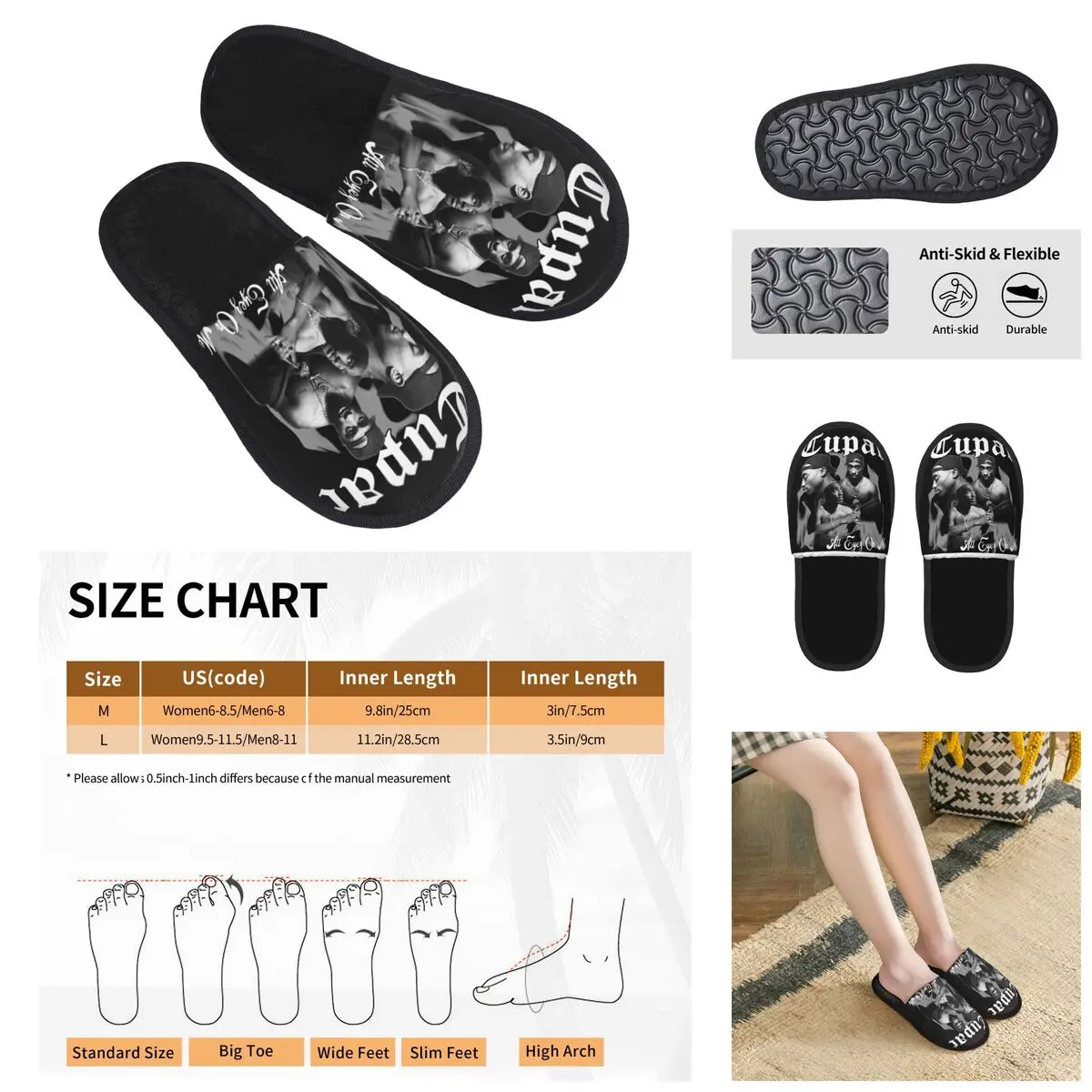 

Rapper Tupac Men Women Furry slippers,fashion Color printing special Home slippers,Neutral slippers pantoufle homme