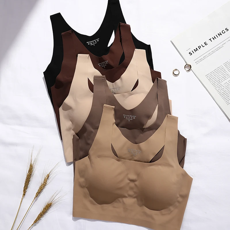 Hot Sale Women Wireless Bra Custom Bra And Shorts Sets Reggiseno Senza Cuciture Removeable Padded Seamless Bra Set