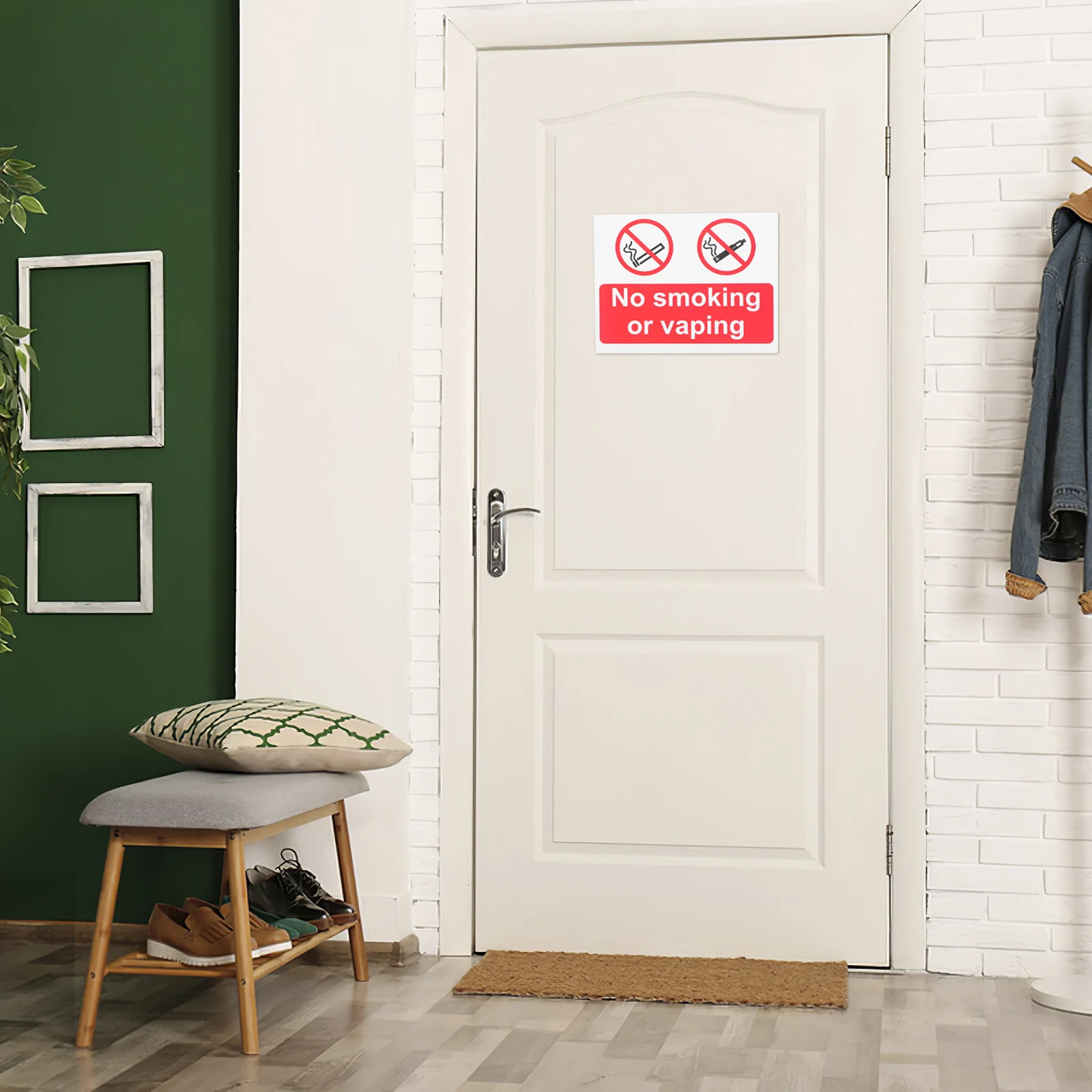 

5pcs No Smoking Stickers Self Adhesive Warning Signs Bright Paper Decals Public Safety Reminders For Office Hospital