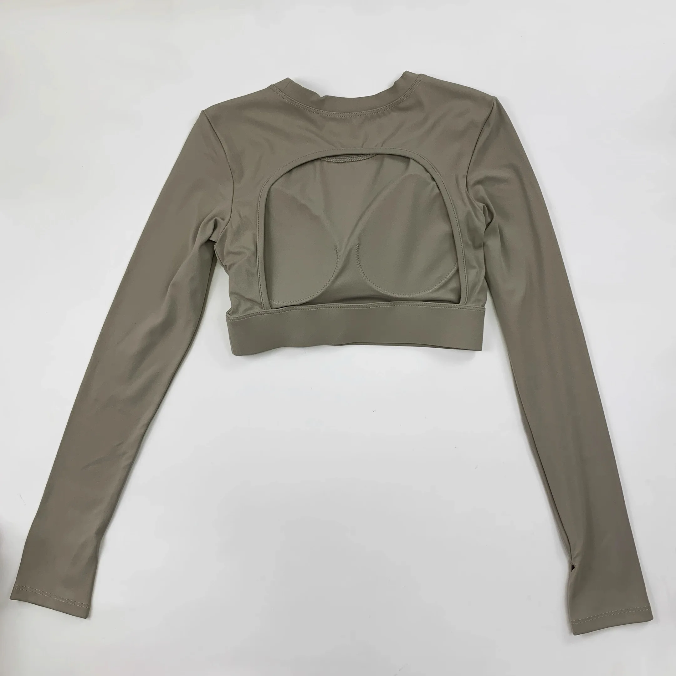 

Women's Yoga Top with Chest Pads, Tight-fit Pilates Slimming Sports Long-sleeve Running Quick-dry Training Fitness Wear