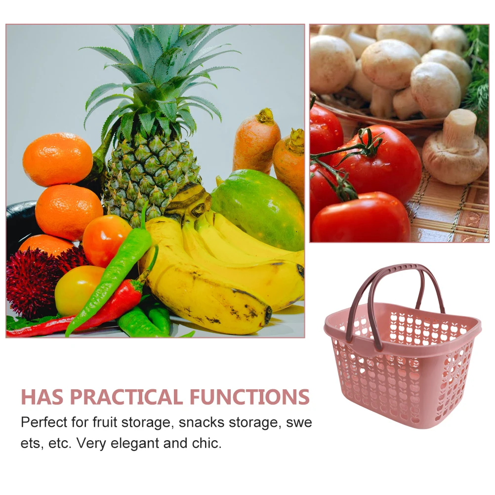 

Fruit Storage Basket Plastic Reusable Shopping Organizer Simple Design Elegant Home Kitchen Bedroom Practical Decor