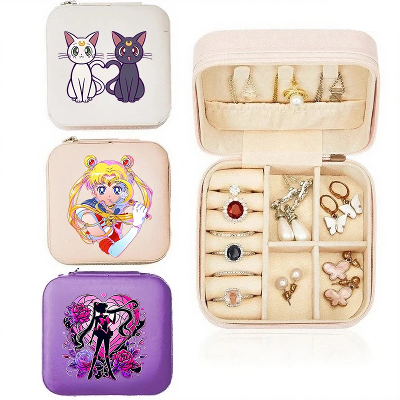 بحار القمر صندوق مجوهرات منظم صندوق تخزين السفر المحمولة مجوهرات حالة أقراط قلادة خاتم صناديق المجوهرات هدايا عيد الميلاد #1