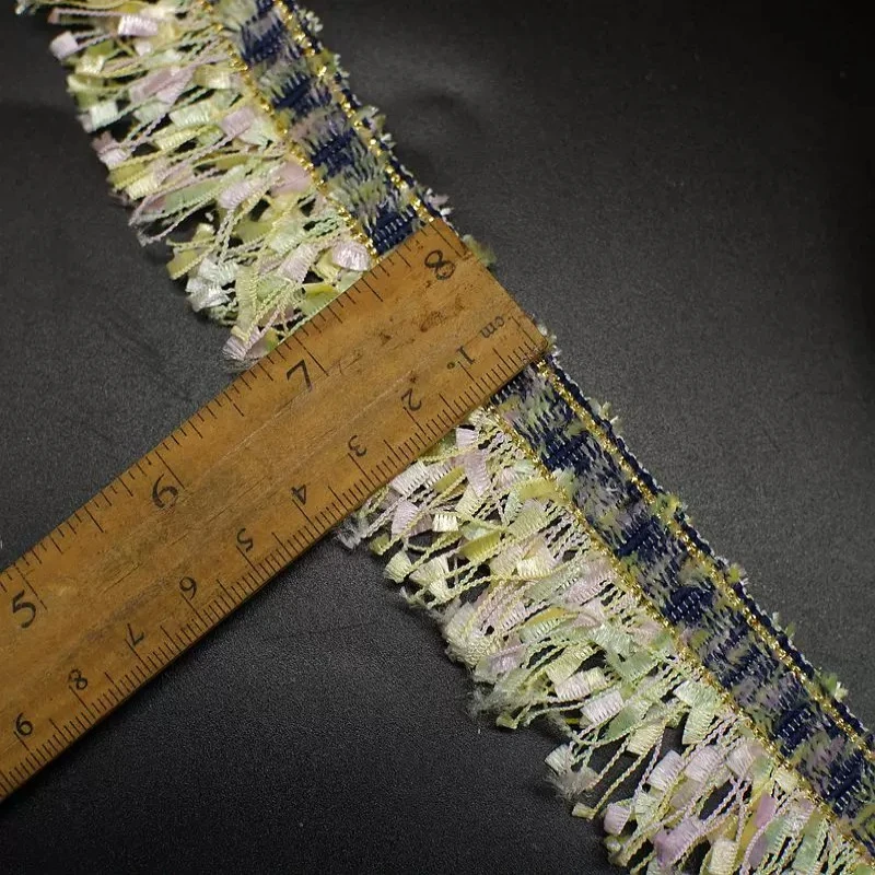 2 Yard gemischte Farben geflochtene Quasten Spitze DIY Polyester Nähen Kleidung Vorhang Heimtextilien Hochzeit Rock Kleidungszubehör – Detail 6