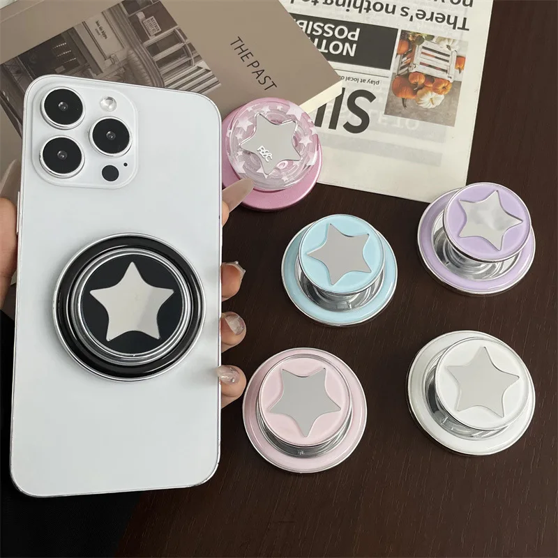 Korean Cute Cartoon Star Makeup Phone Holder For Magsafe iPhone 17 Phone Stand For iPhone Xiaomi Samsung Universal Phone Holder