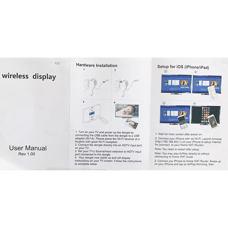A4 HD 1080P Wireless Wifi Airplay Phone Screen to HDMI-compatible TV Dongle Stick Adapter Mirror Display For iPhone IOS Android