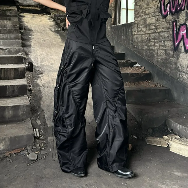 

Niche Designer Style Function Dark Waste Soil Deconstruction Cutting Piece Breathable Casual Pants