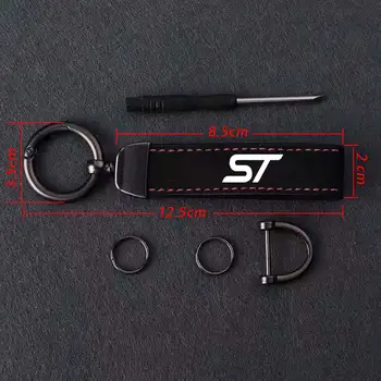 汽車鑰匙圈 豪華真皮鑰匙圈 純色扣環鑰匙圈 禮品汽車鑰匙圈 通用型 適用於福特ST汽車配件 10 最佳銷售 福特福克斯ST鑰匙扣 - №5