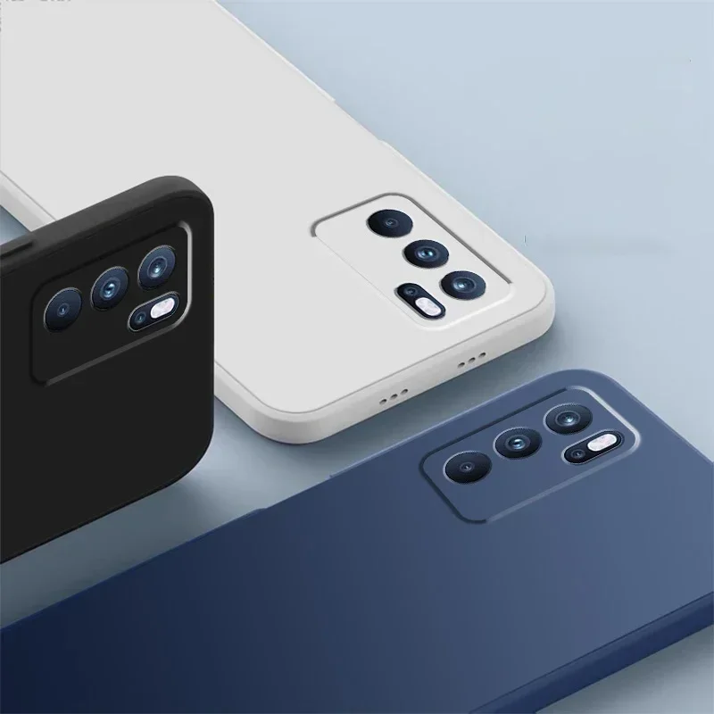حافظة من السيليكون السائل لهاتف OPPO Reno 6 Pro Plus رفيعة للغاية لحماية Funda Reno6 6Pro ProPlus 5G غطاء هاتف أصلي كلاسيكي