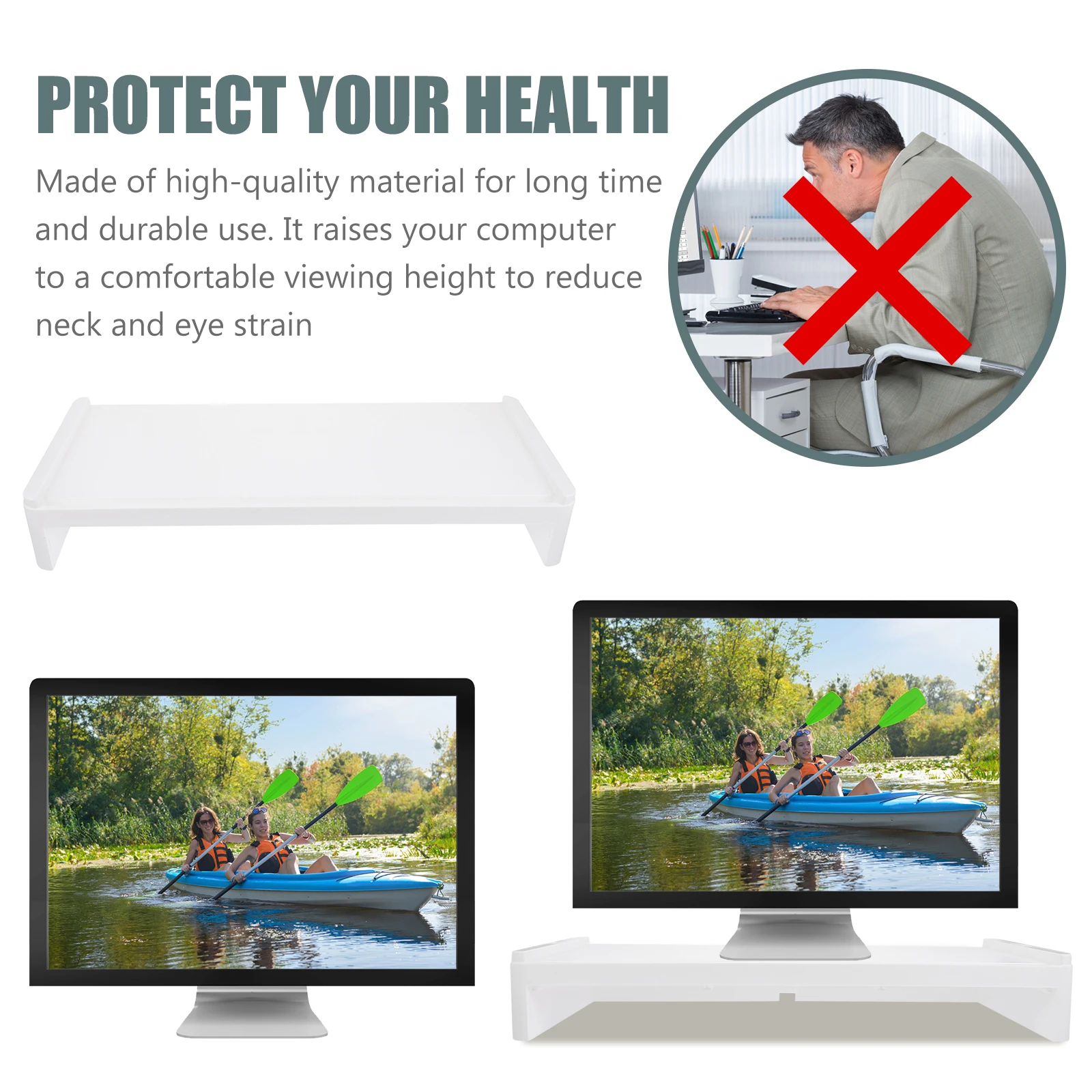 

Plastic Monitor Durable Smooth Surface For Home Plastic Monitor St Office Raise PC Screen Fits Most Computers Portable