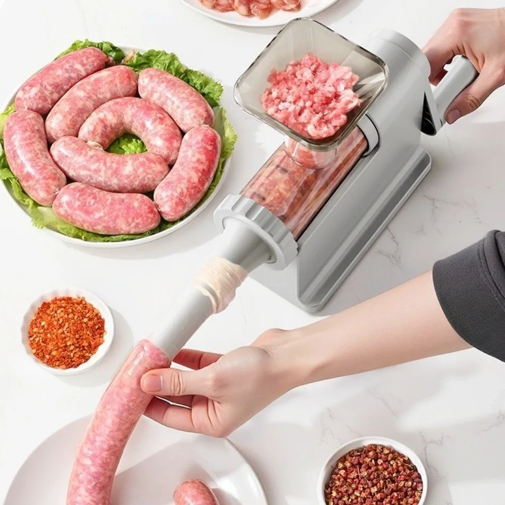 With Tubing Units Manual Sausage Stuffer Manual Operation Homemade Meat Grinder Plastic Large Capacity Stuffer Machine