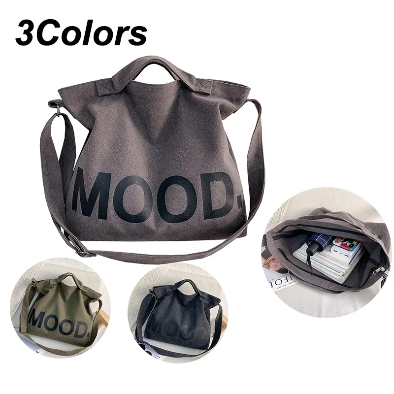 Top Canvas Bag Youth Men Shoulder Bags Large Capacity Hand Bags Letter Printed Crossbody Bags for Women Students School Bags