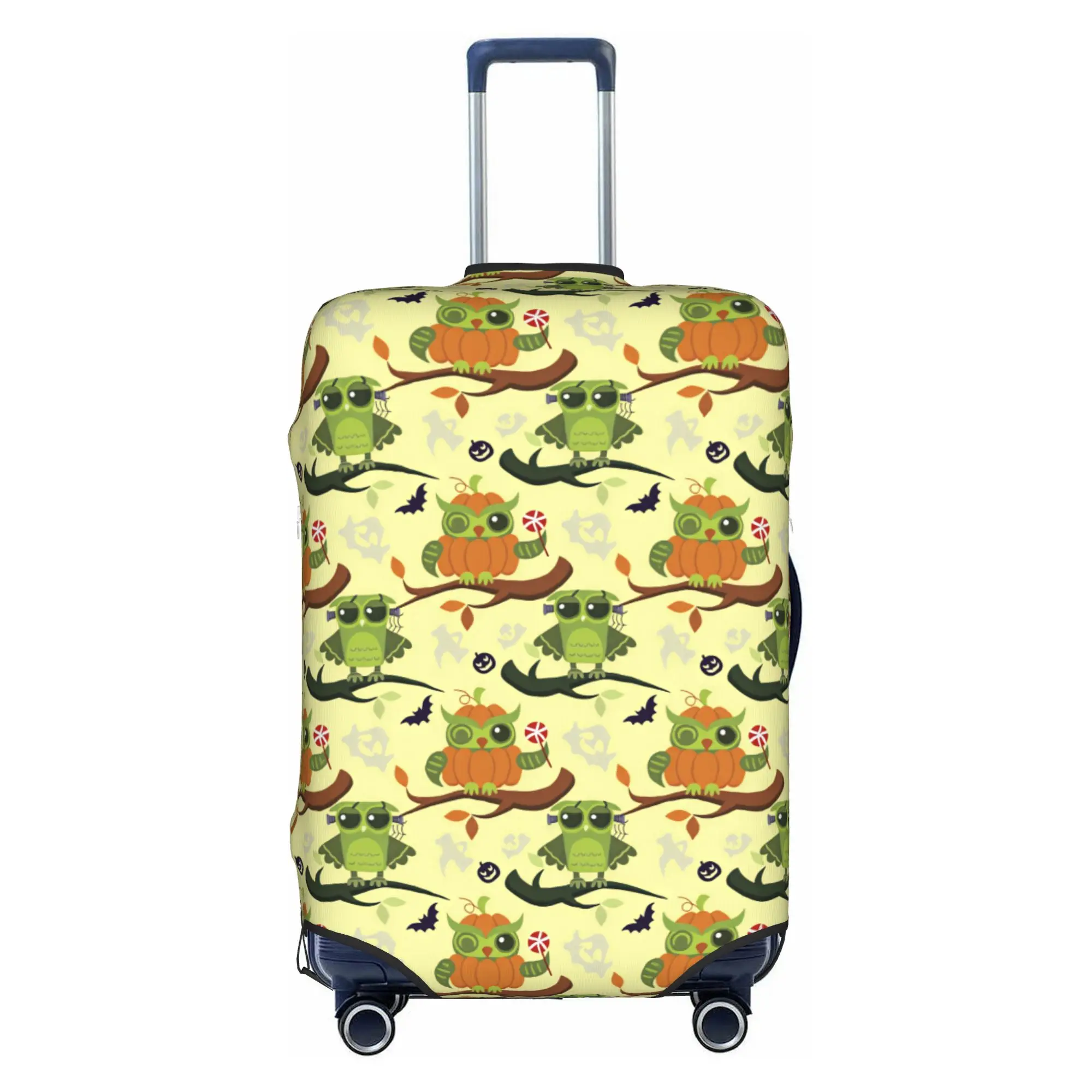 Cute Halloween Owls Seamless Pattern Luggage Cover Protector Elastic  Travel Suitcase Covers