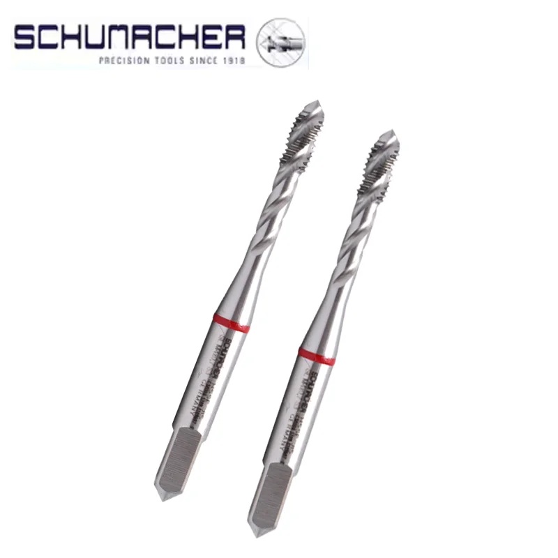 

German Original SCHUMACHER Red Ring JIS Standard Spiral Fluted Tap Pointed M2 M3 M4 M5 M6 M8 Machine Thread Taps For Deep Hole