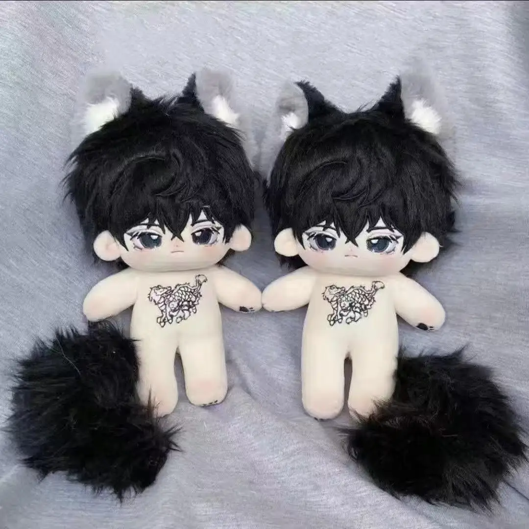 The Lost Tomb Zhang Qiling Attribute Genuine Cotton Dolls 20cm Handsome Boy Kylin Tattoo Plush Puppet Toys for Kids Adults Gifts