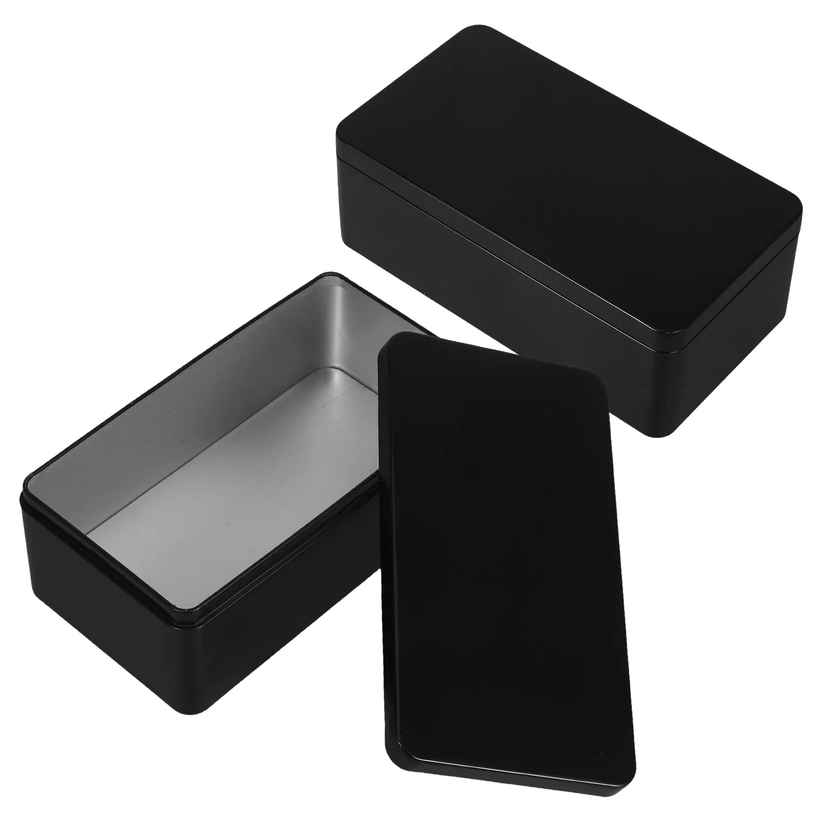 2Pcs Long-Lasting Tinplate Storage Tin Box Elegant Vintage Design for Tea Leaves Wedding Party Souvenirs Candy Money Keepsake