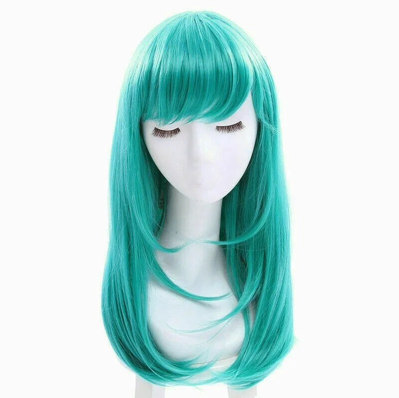 Parrucca da donna lunga frangia dritta parrucca verde blu parrucche per capelli da festa da donna