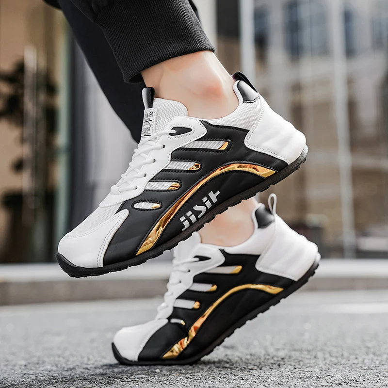 Zapatos transpirables para hombre, zapatillas versátiles de moda, zapatos deportivos informales de malla, zapatos para correr de suela gruesa, calzado masculino de lujo a la moda