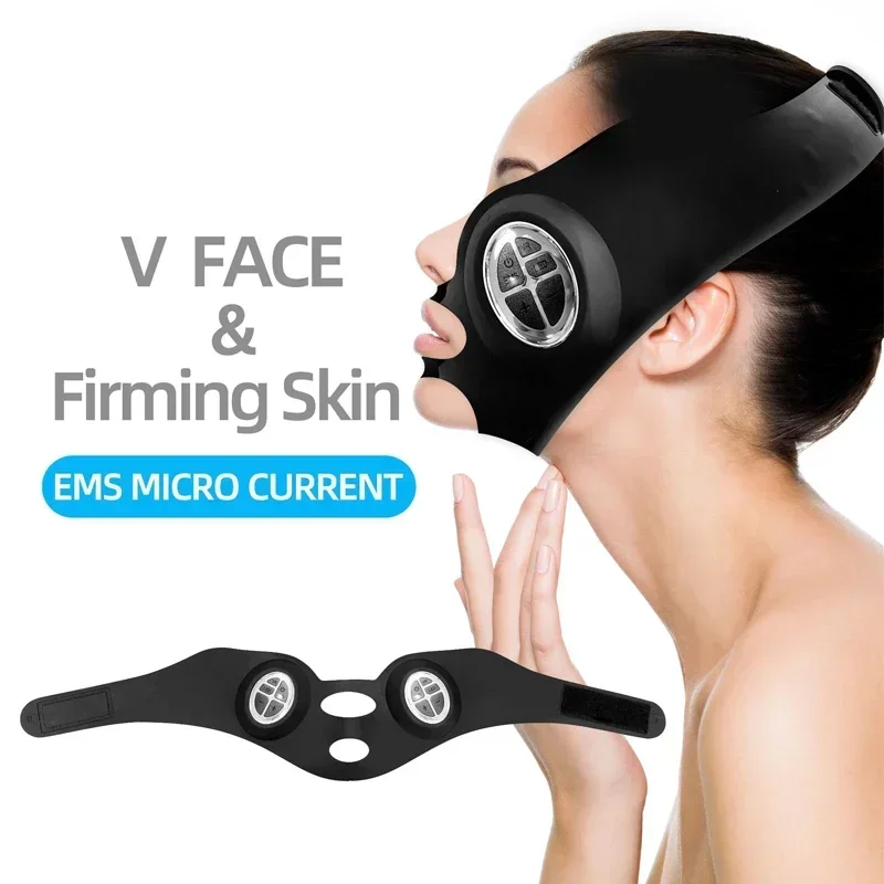 Hautpflege Gesichtsmassage Instrument V-förmige EMS Mikrostrom Vibration Elektrische Gesichtsmaske Kinnstraffung Straffen Anti Falten