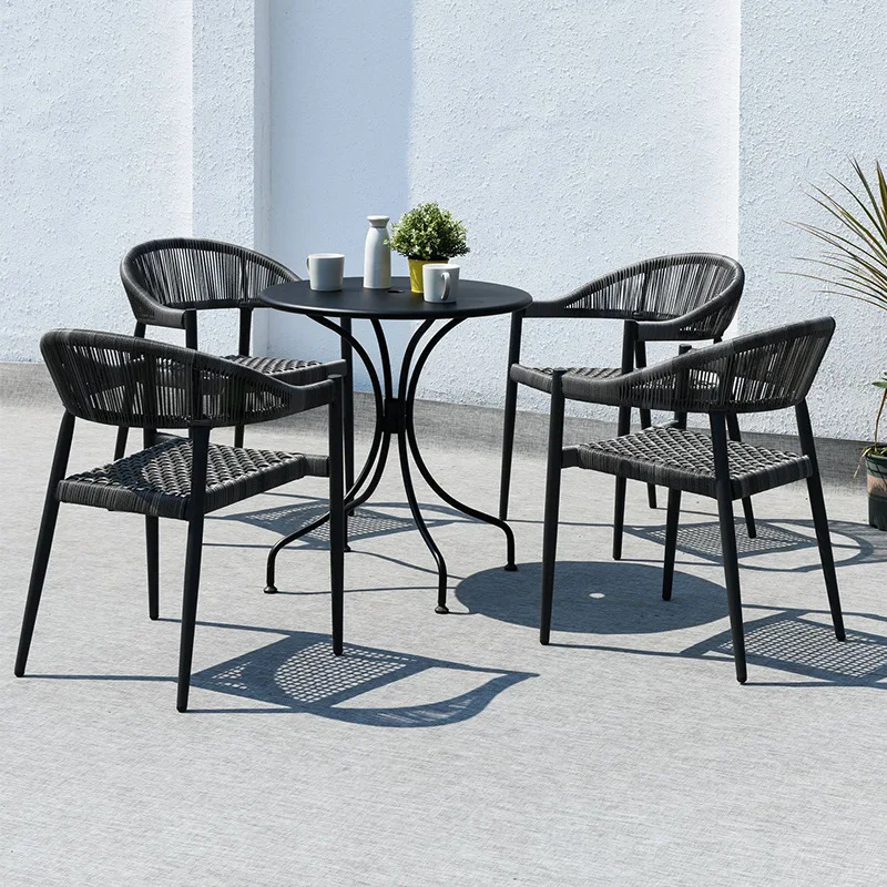 

Outdoor coffee shop outdoor rattan chair leisure villa sunshine room courtyard garden rattan tables and chairs