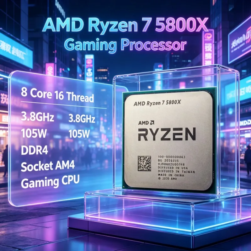 AMD Ryzen R7 5800X Desktop Processor 3.8GHz 8-Core 16-Thread 32M L3 Cache 7nm AM4 Type-C