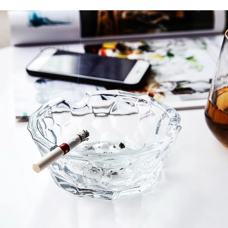 Simple Glass Ashtray Ash Tray Home Desktop Cigar Storage Container Smoking Accessories Smoke Ornaments