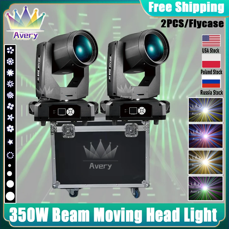 

0 Tax 2Pcs Sharpy Beam 350W 17r Moving Head Light With Flight Case LED Moving Head Lighting Beam Spot Wash Stage Lights For Dj