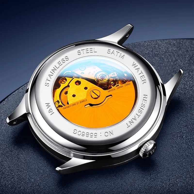 CARNIVAL marque Montre mécanique de luxe saphir calendrier MIYOTA mouvement montres automatiques étanche pour Homme Montre Homme