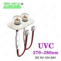 High Quality 270nm 275nm 280nm UVC Deep UV LED Ultraviolet Lamps 12V 24V Use For Water Purification Disinfection Sterilization