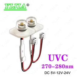 High Quality 270nm 275nm 280nm UVC Deep UV LED Ultraviolet Lamps 12V 24V Use For Water Purification Disinfection Sterilization