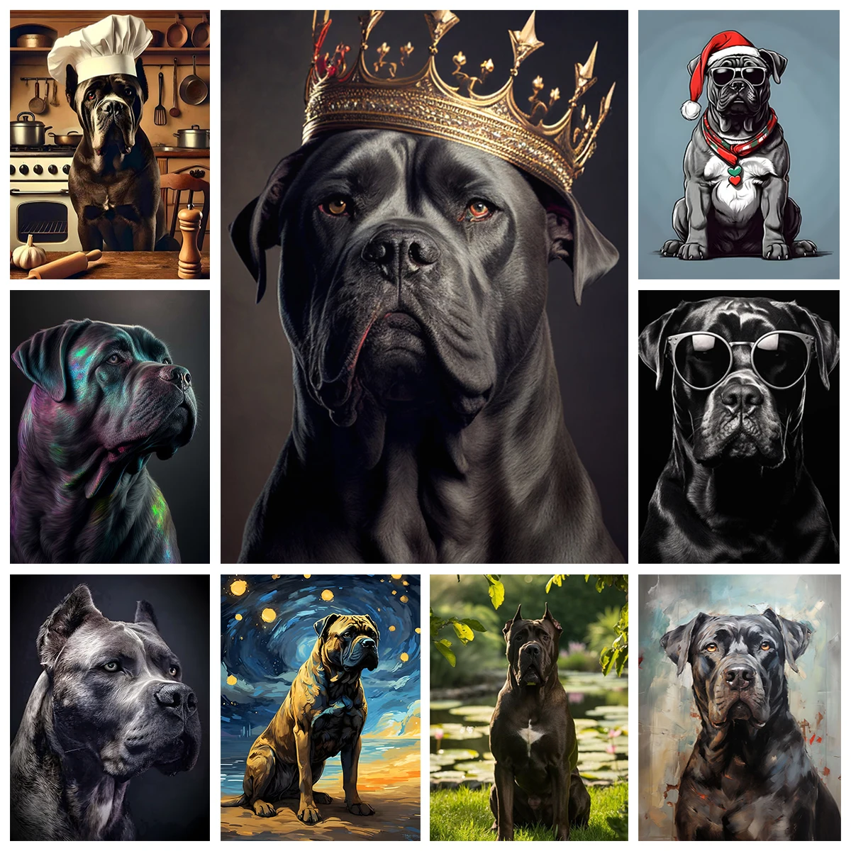 قصب كورسو DIY اللوحة الزيتية الرقمية الملونة اليدوية اللوحة الحيوان الفن لوحة على الحائط لتزيين المنزل حرفة بسيطة #1