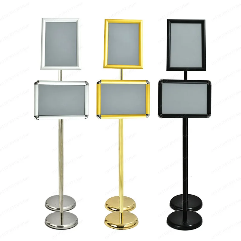 Stainless Steel A4 Standing Sign A3 Hotel Vertical Billboard Water  Display  Guide Floor Display Stand