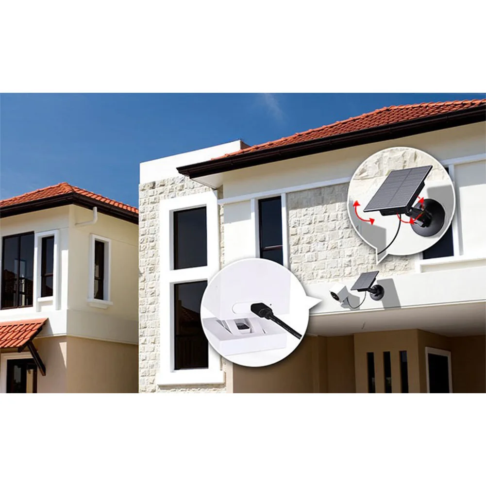 2W Solar Panel Charger for Outdoor Cameras with High Efficiency Monocrystalline Silicon and Flexible 360 Degree Bracket
