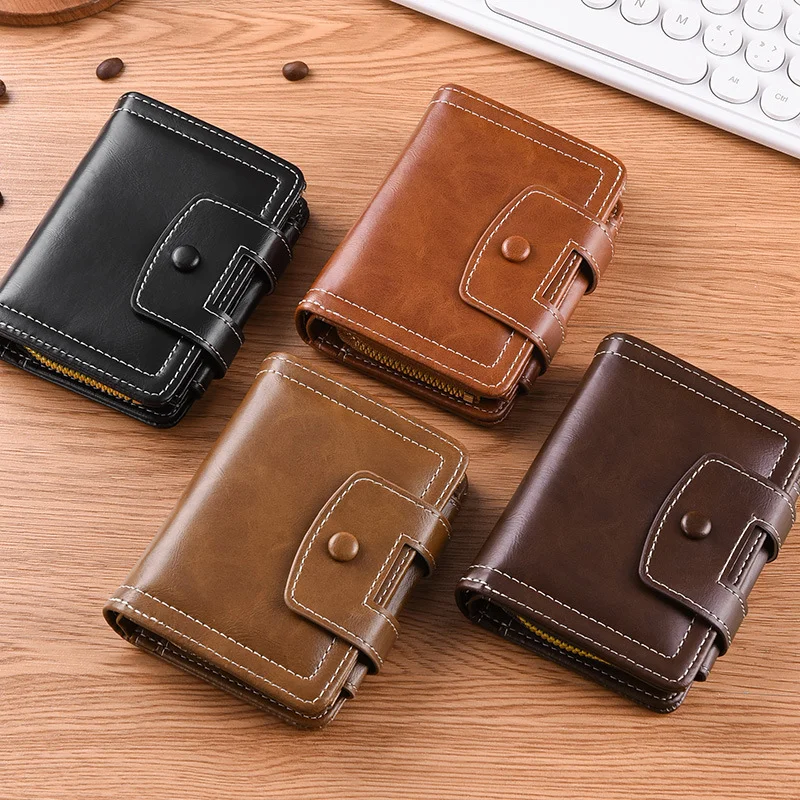 2026 New Men's Vertical Short Wallet, Multi-Functional Integrated Holder for Driver License & Cards for Men