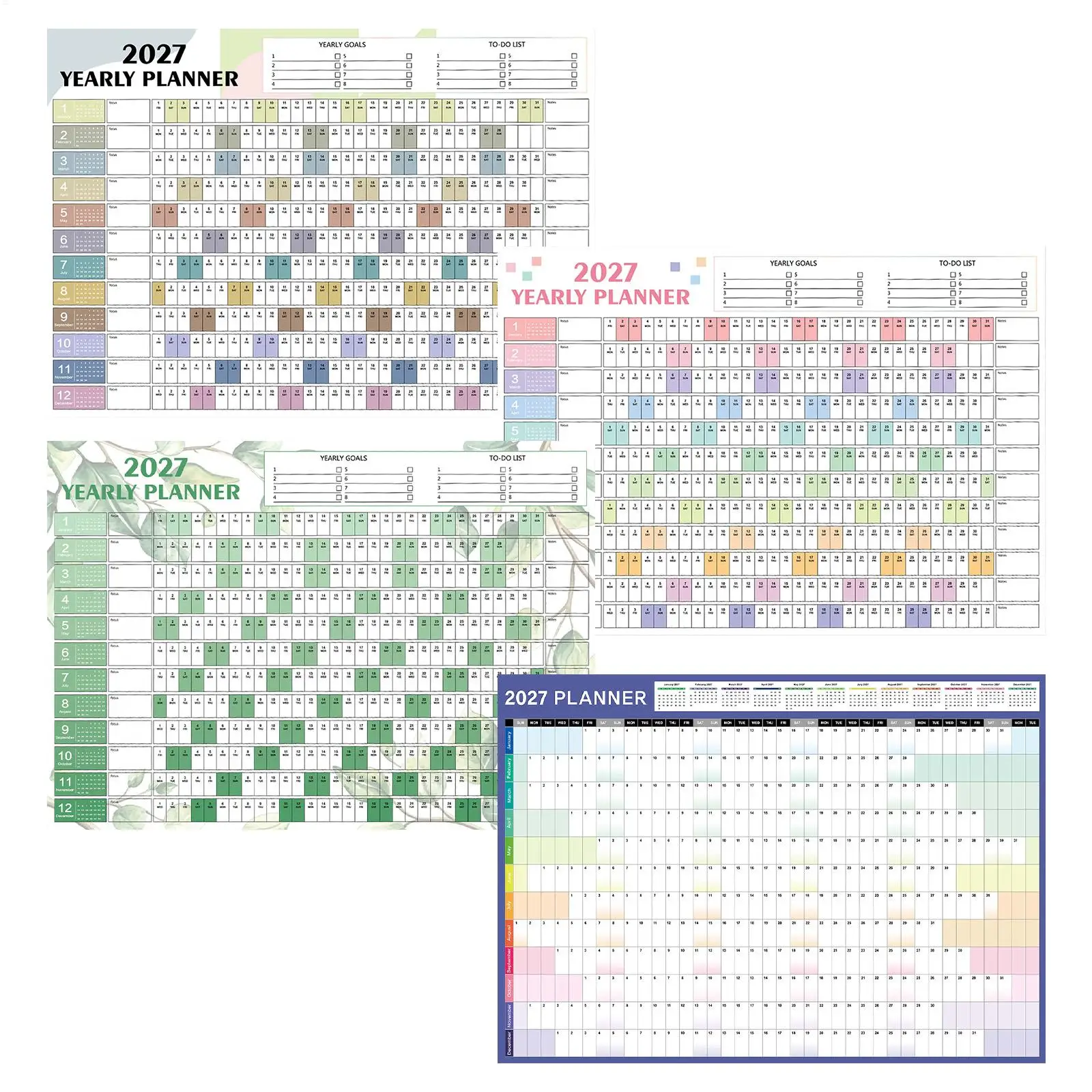 Year Calendar 12 Months Double-Sided Large Size Thick Paper 2027 Wall Calendar Large for Apartment Kitchen Living Room Study