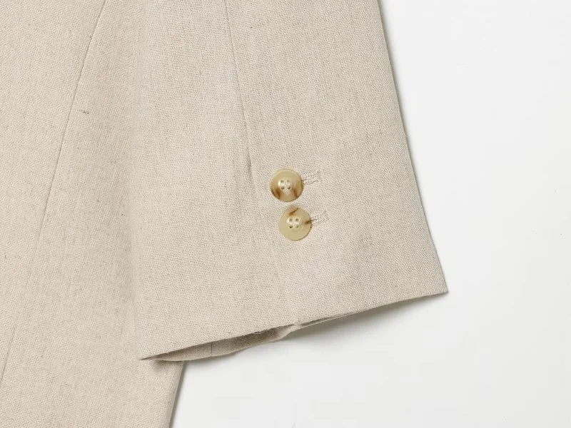 MUJER Büro-Cropped-Blazer für Damen, zweireihiger Freizeitblazer, kurzärmelige figurbetonte Jacken für Damen, neu in der Kategorie Oberbekleidung – Detail 10