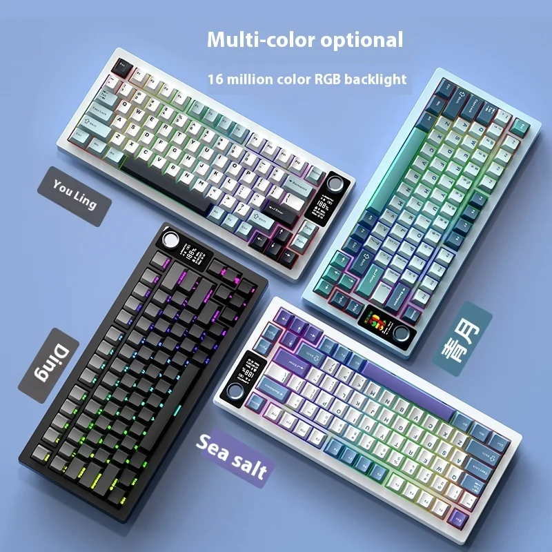 Imagem -03 - Langtu Lt75 80-key Teclado Mecânico de Modos Personalizado Pbt Tampa Chave Quente-swapable Rgb Luz Ergonômica Teclado de Jogo Competitivo