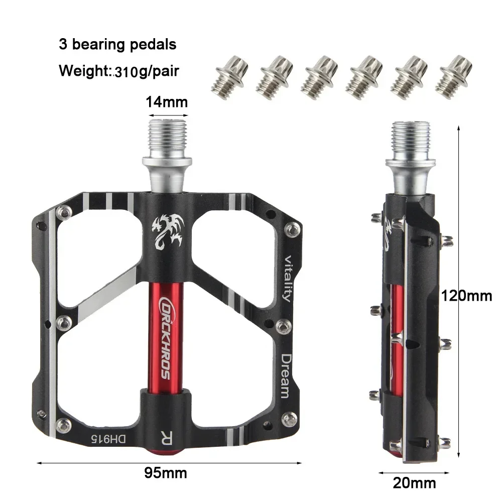 

Non Brand Aluminum Alloy Mountain Bike Pedals Bearing Anti Slip Bicycle Foot Pedal Made in China