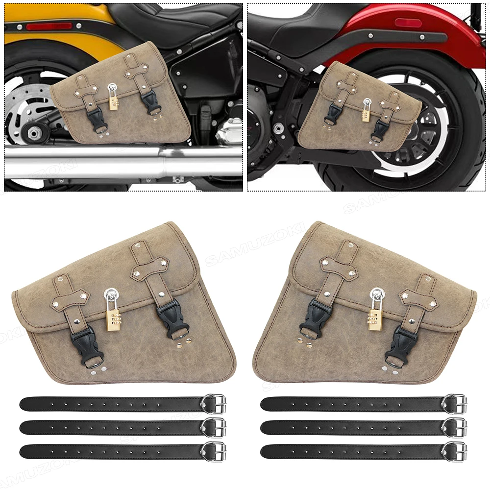 

Ретро с замком, мотоциклетная сумка-качалка на руку, седельная сумка для Softail Standard Dyna Low Rider Sport Glide - одиночные боковые сумки