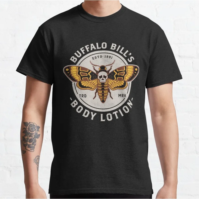 Death's Head Moth Horror moive The Silence of the Lambs scary film hannibal lecter Graphic T Shirts large size adult tops