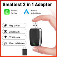 XUDA 2in1 AI Box Mini Adapter Wired to Wireless Carplay&Android Auto Compatible with 99% of Cars Plug and Play WiFi Smart Dongle