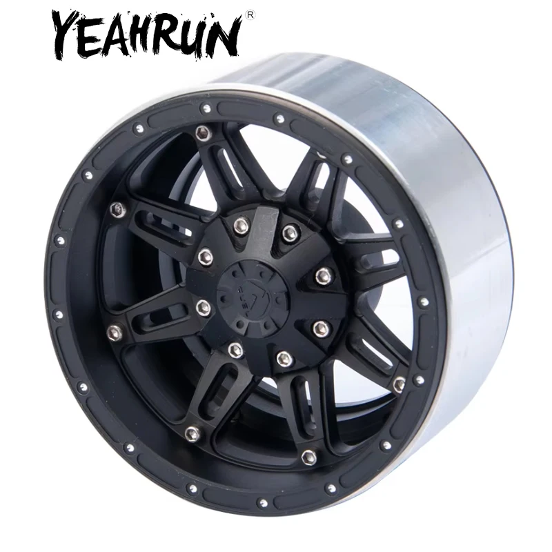 YEAHRUN 2.2 Inch Alloy Beadlock Wheel Rims for 1/10 RC Rock Crawler Car Axial SCX10 Model Upgrade Replace Part