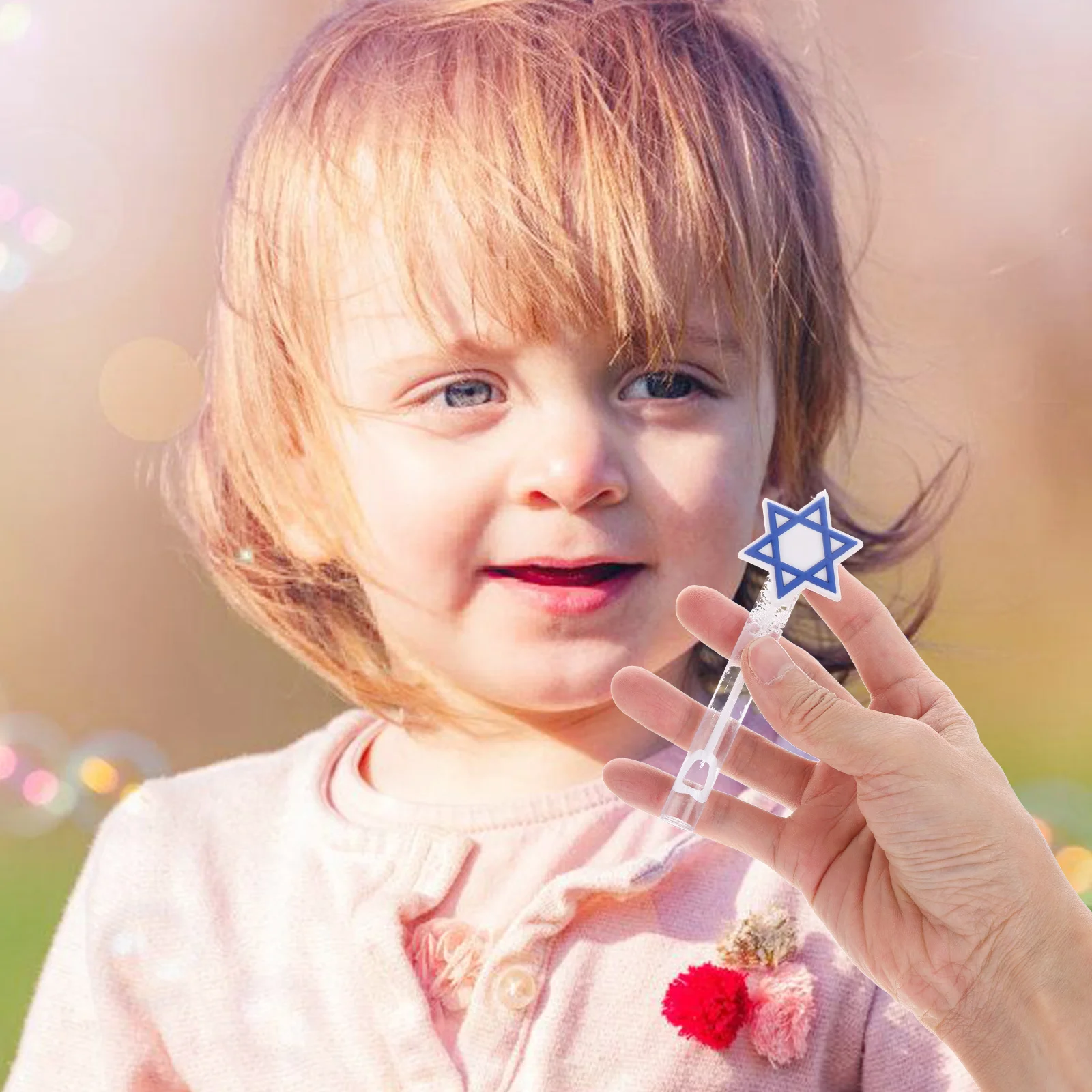 

12Pcs Mini Bubble Wands Set Hanukkah Design Safe Wands for Children Endless Fun Outdoor Entertainment