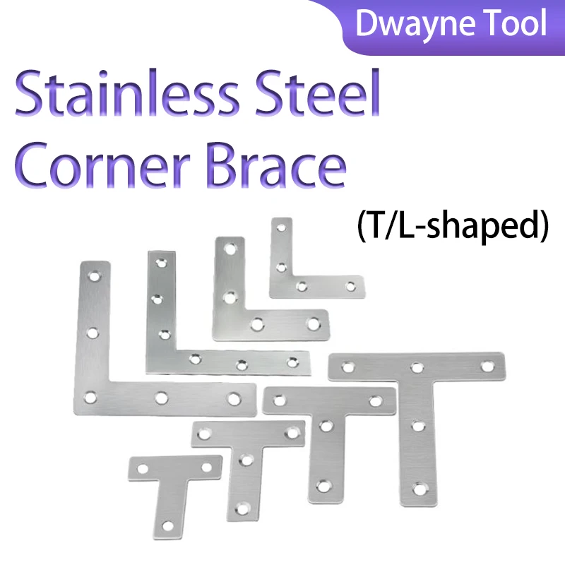 Multifunction Stainless Steel T-Type Corner Code - Thickened Angle Connector for Board Splicing & Furniture Assembly