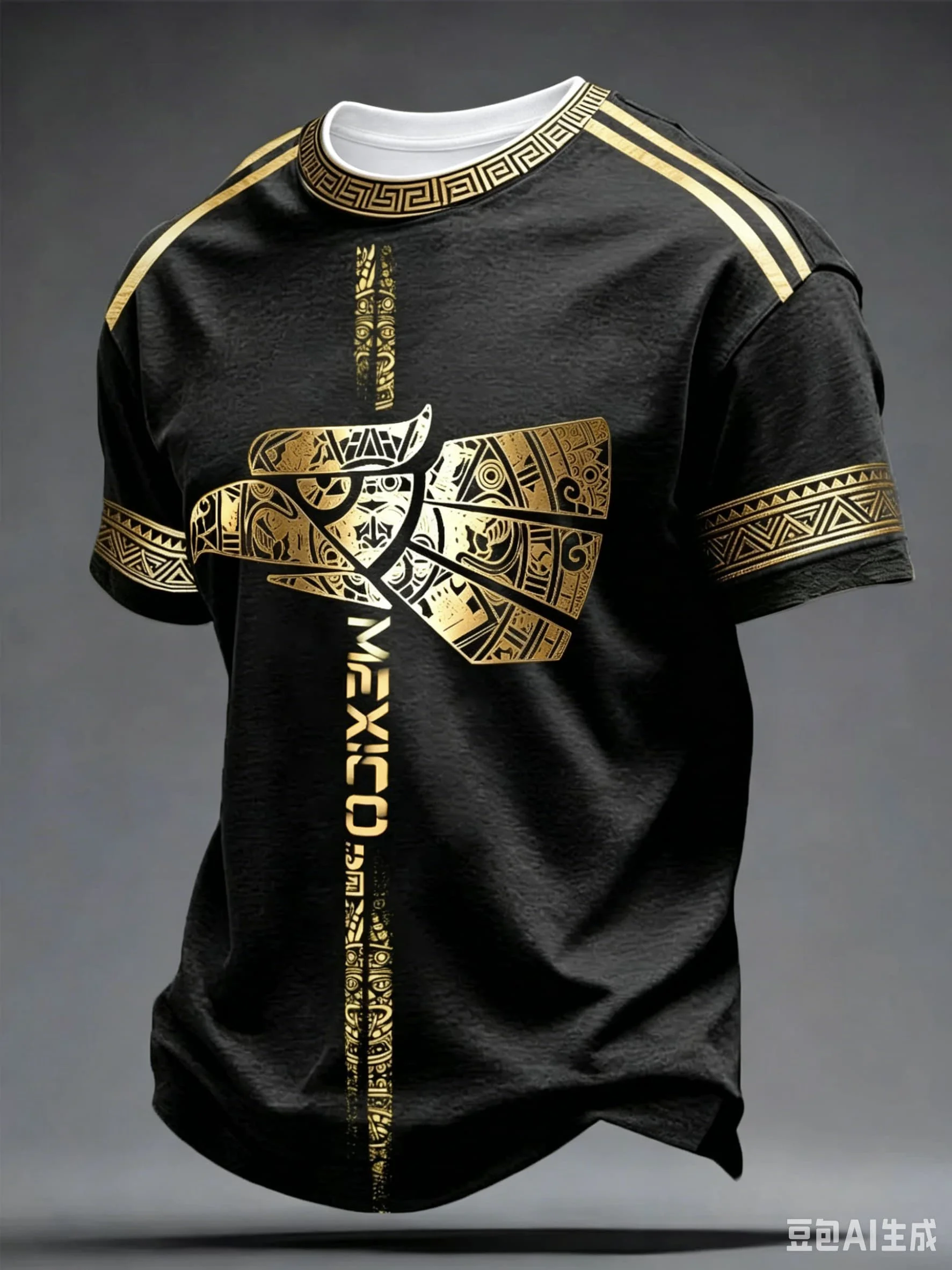 New Men Print Soccer Jersey Short Sleeve T Shirt Mexico Flag Eagle Sun Tribal Graphic Sports Training Fan Casual Football Tee