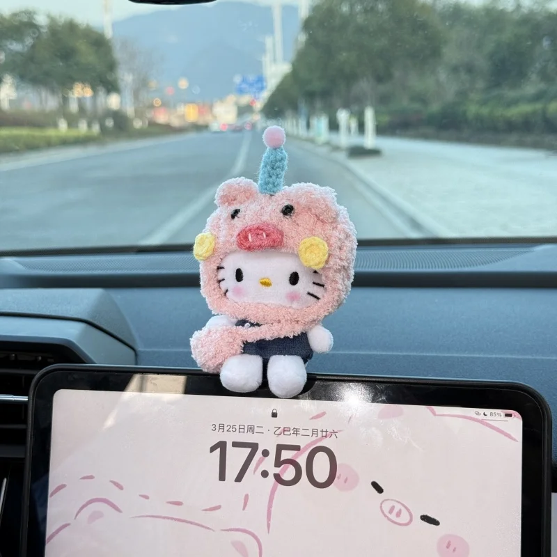 

Kitty Car Ornament Plush Toy for Car Dashboard Interior Decor Halloween & Christmas Gift