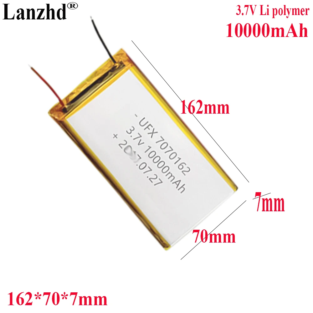 

3.7V Li Lithium Polymer Battery 10000mah For Mobile power bank medical equipment battery Massager battery LED luminaire 7070162