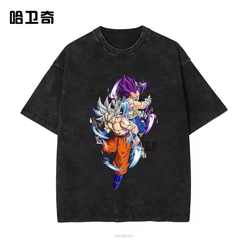 

Dragon Ball Washed T-Shirt Men Goku Super Saiyan God Print Cotton Loose Short Sleeve Summer Casual Streetwear Tops 2026 Summer