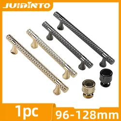 JUIDINTO 96-128mm Cabinet Handle Gold Grey Wardrobe Drawer Door Pull Handle for Shoes Closet Kitchen Furniture Handle Hardware